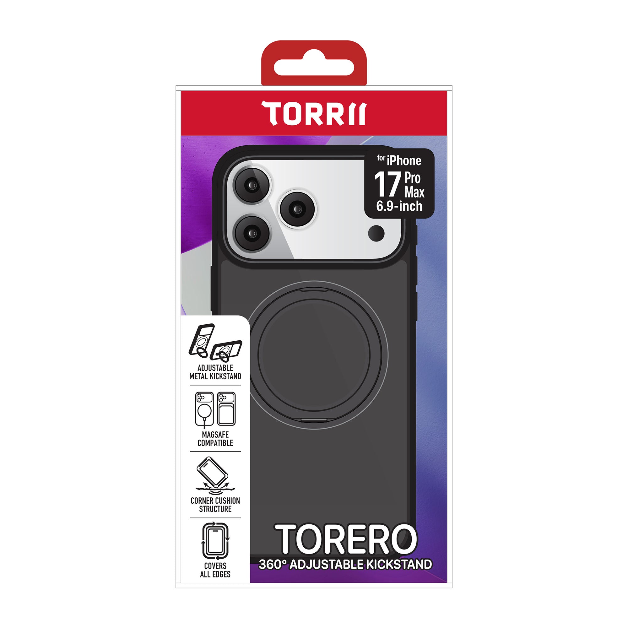 Torrii iPhone 17 Pro Max Torero Magsafe Stand Case - Black Torrii iPhone 17 Pro Max Torero Magsafe Stand Case - Black